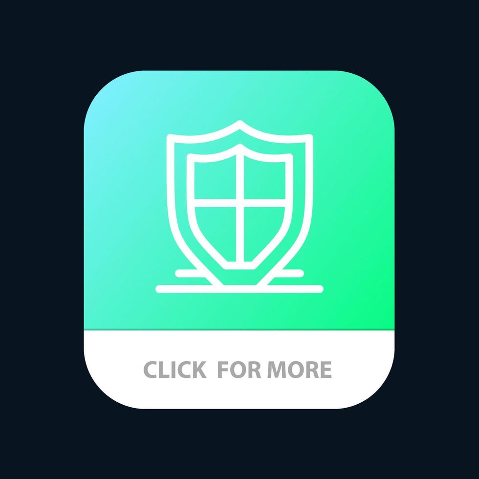 Internet Protection Safety Security Shield Mobile App Button Android and IOS Line Version vector
