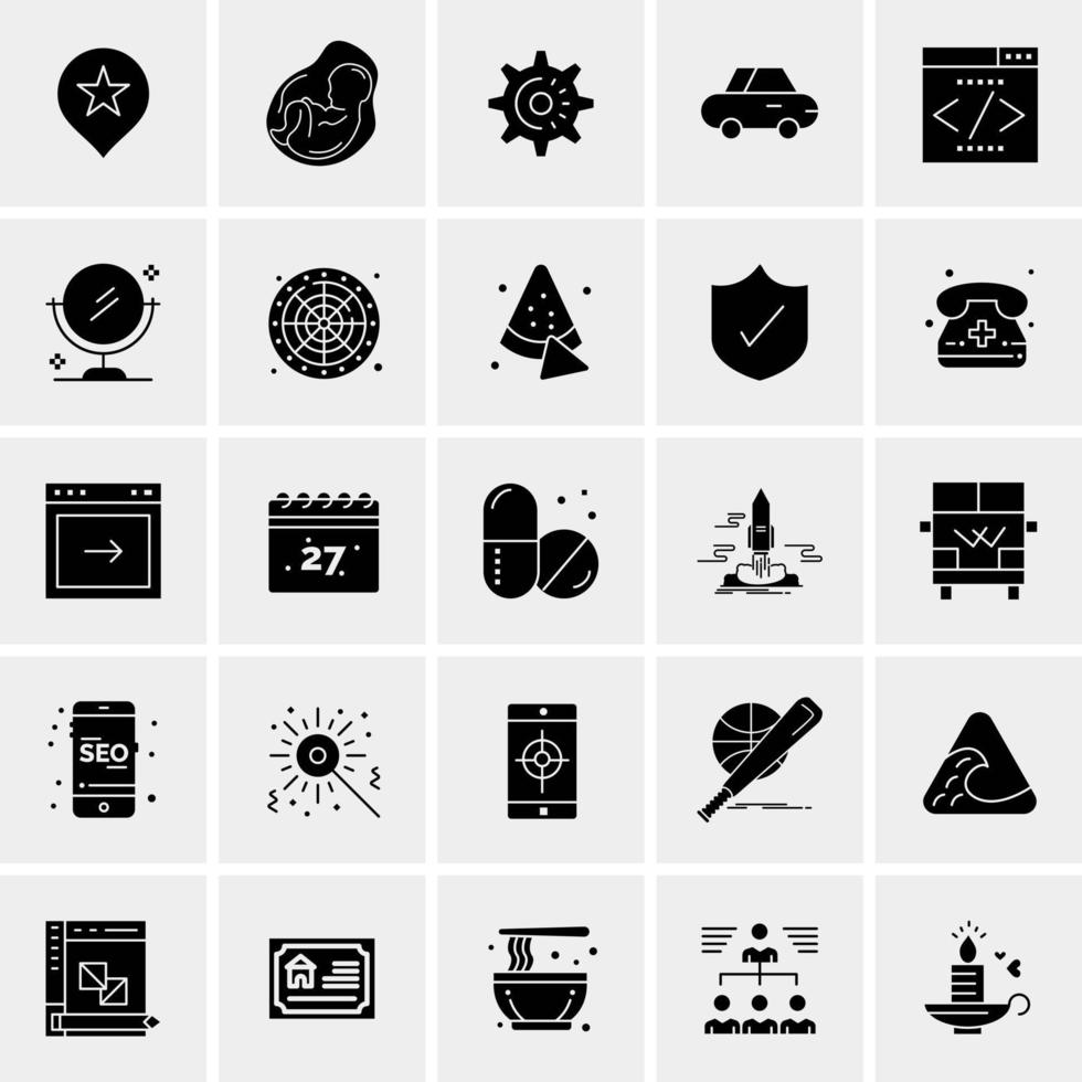 25 iconos de negocios universales vector ilustración de icono creativo para usar en proyectos relacionados con la web y dispositivos móviles