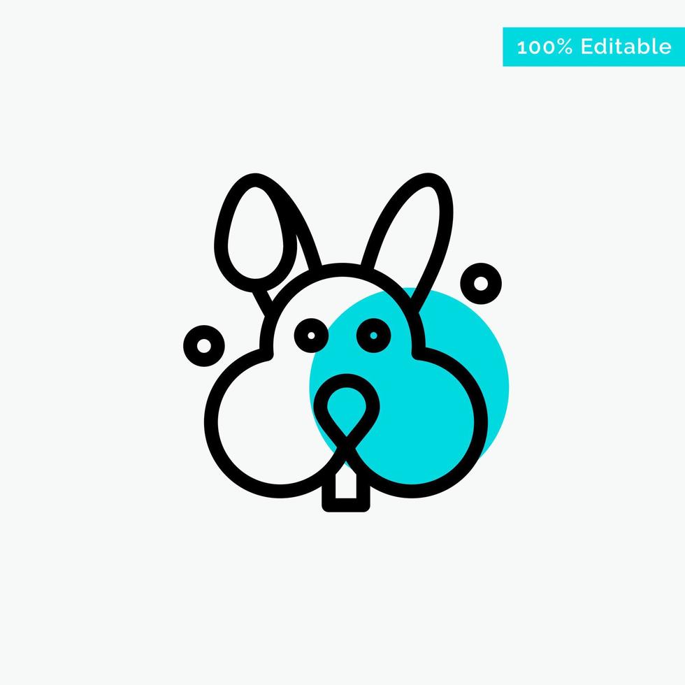 Bunny Easter Rabbit turquoise highlight circle point Vector icon