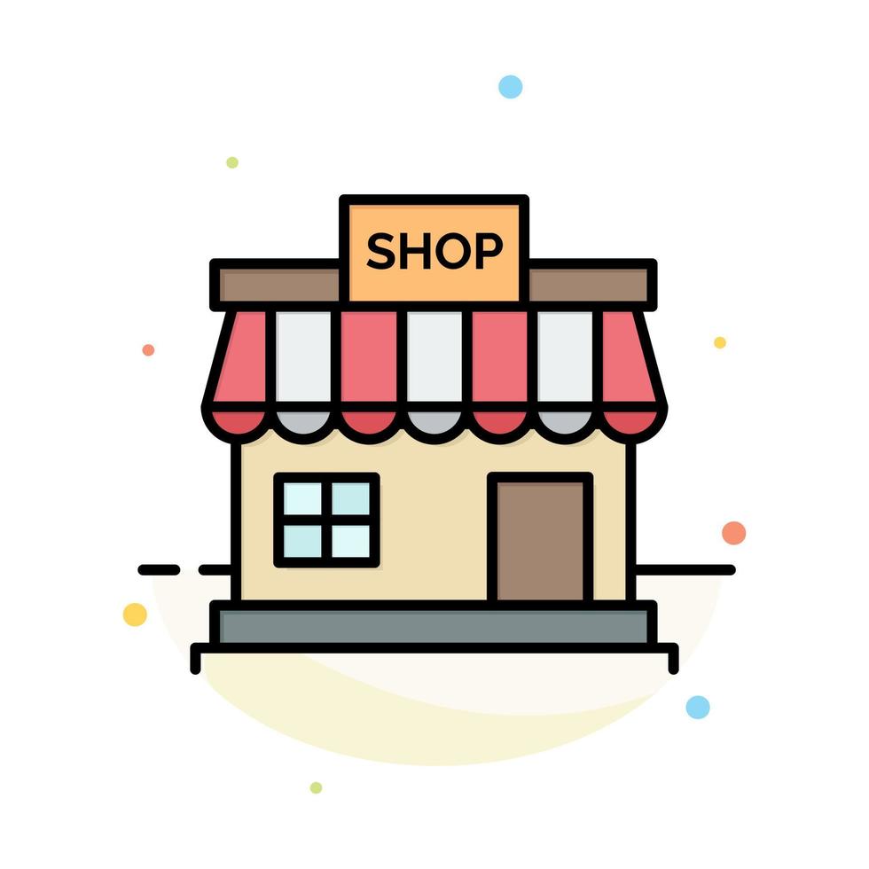 Shop Store Online Store Market Abstract Flat Color Icon Template vector