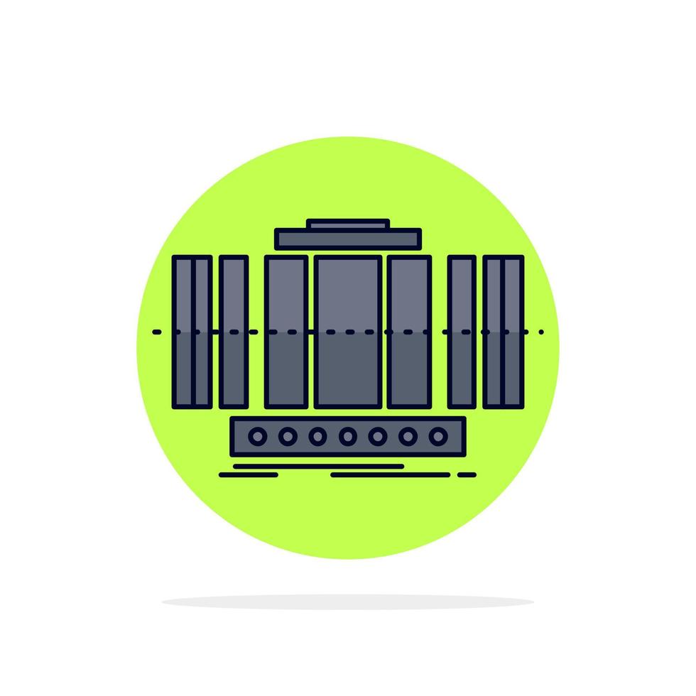 Turbine Vertical axis wind technology Flat Color Icon Vector