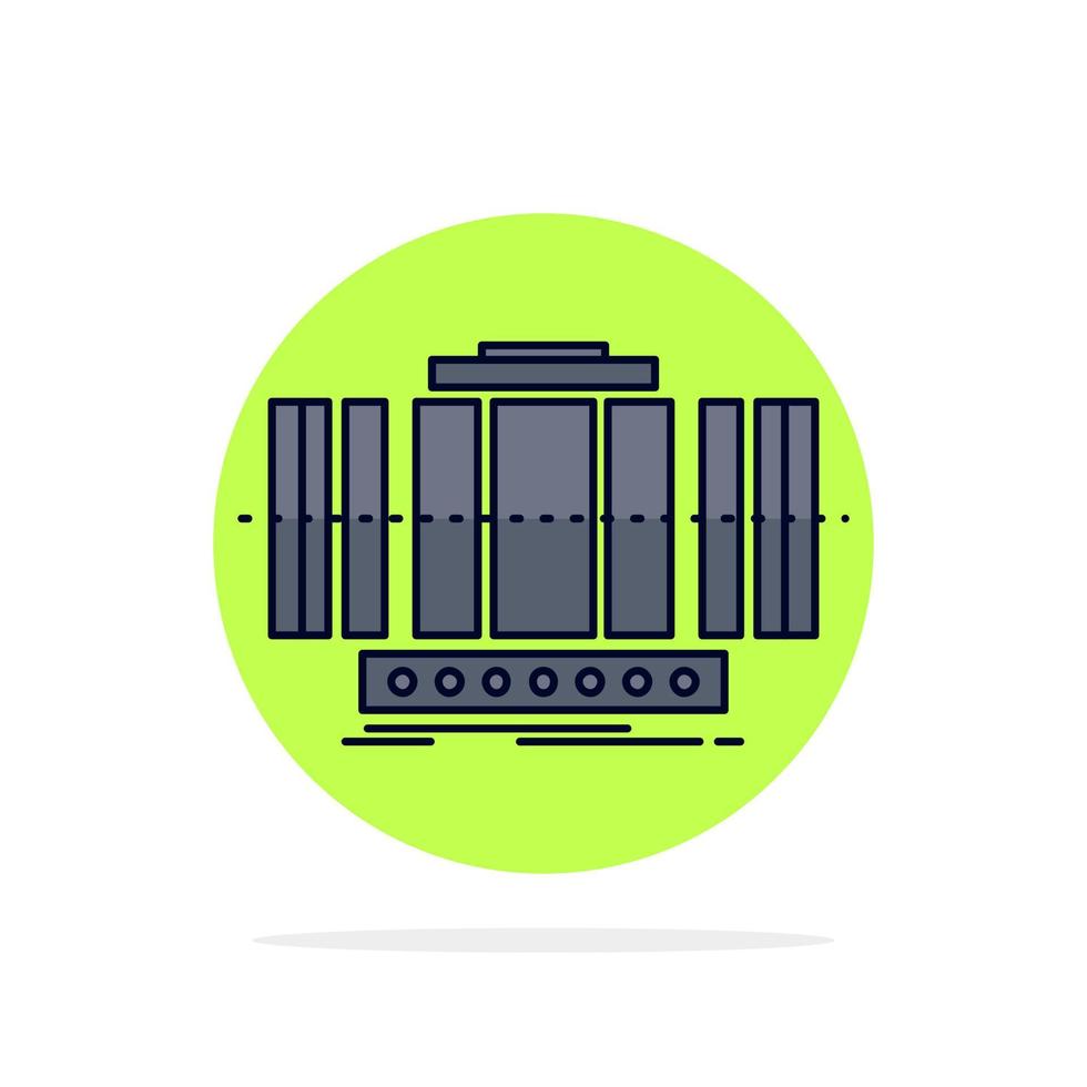 vector de icono de color plano de tecnología eólica de eje vertical de turbina