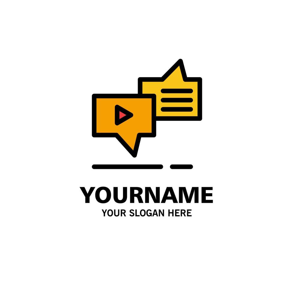 Chat Connection Marketing Messaging Speech Business Logo Template Flat Color vector