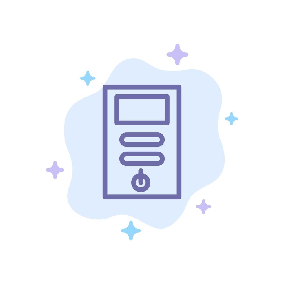 Computer Cpu Pc Stabilizer Blue Icon on Abstract Cloud Background vector