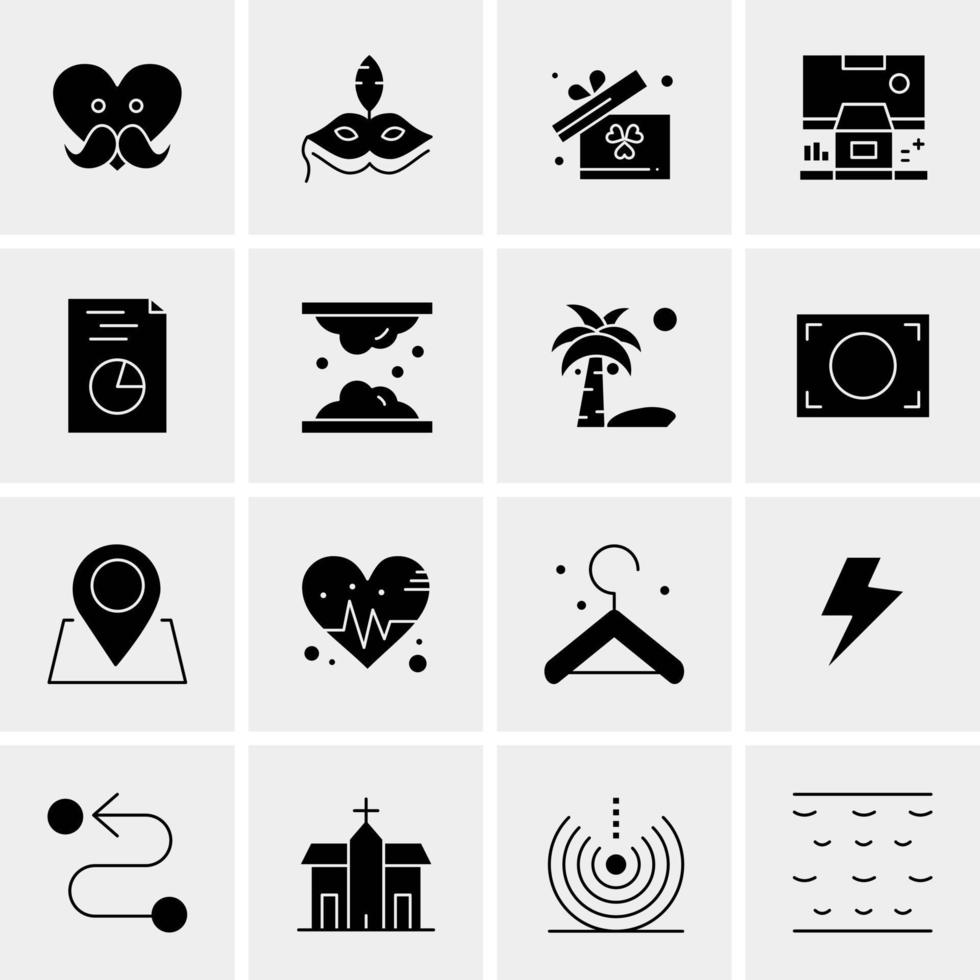 16 iconos de negocios universales vector ilustración de icono creativo para usar en proyectos relacionados con la web y dispositivos móviles