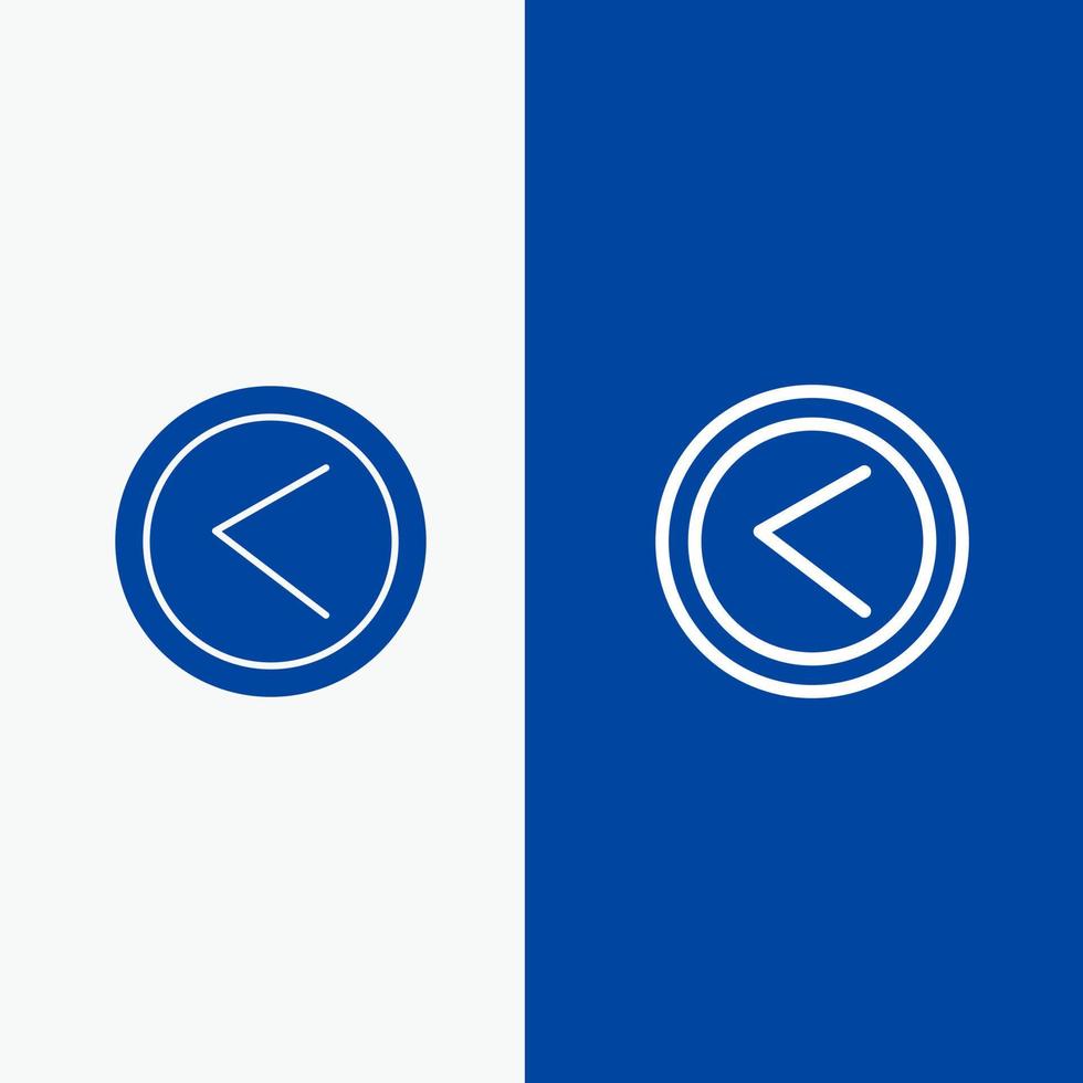 interfaz de flecha izquierda línea de usuario y glifo icono sólido banner azul línea y glifo icono sólido banner azul vector