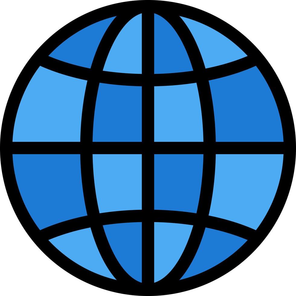 World Globe Internet Design  Flat Color Icon Vector icon banner Template