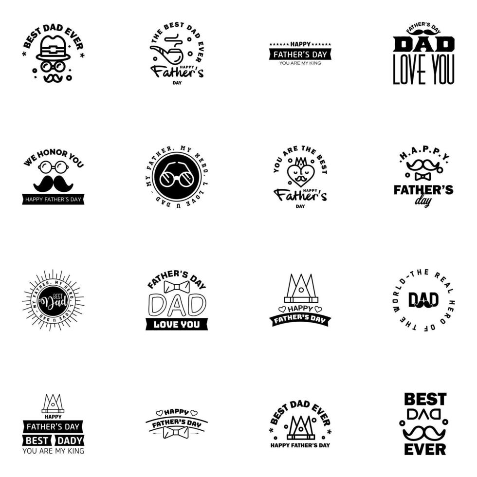 Love You Papa Card Design for Happy Fathers Day Typography Collection 16 Black Design Editable Vector Design Elements