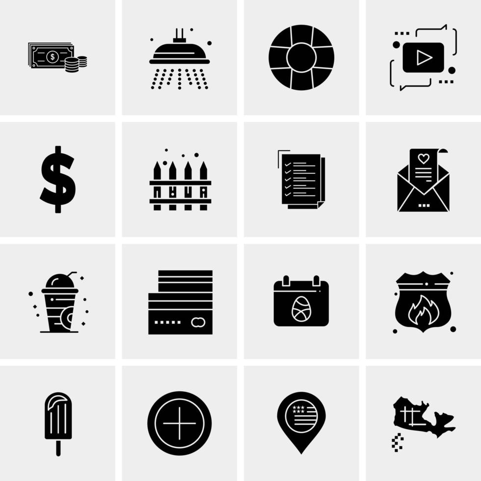 16 iconos de negocios universales vector ilustración de icono creativo para usar en proyectos relacionados con la web y dispositivos móviles