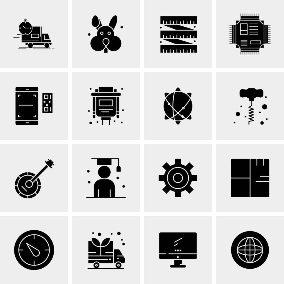 16 iconos de negocios universales vector ilustración de icono creativo para usar en proyectos relacionados con la web y dispositivos móviles