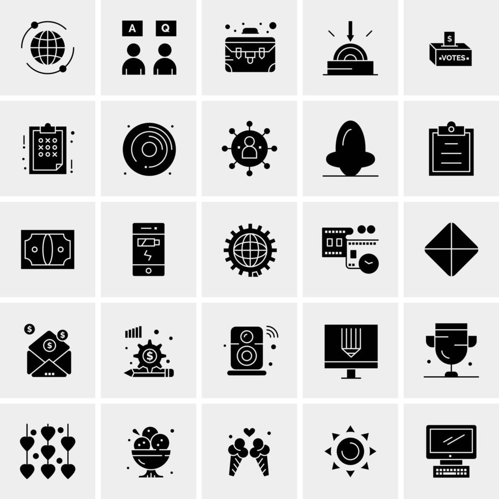 25 iconos de negocios universales vector ilustración de icono creativo para usar en proyectos relacionados con la web y dispositivos móviles