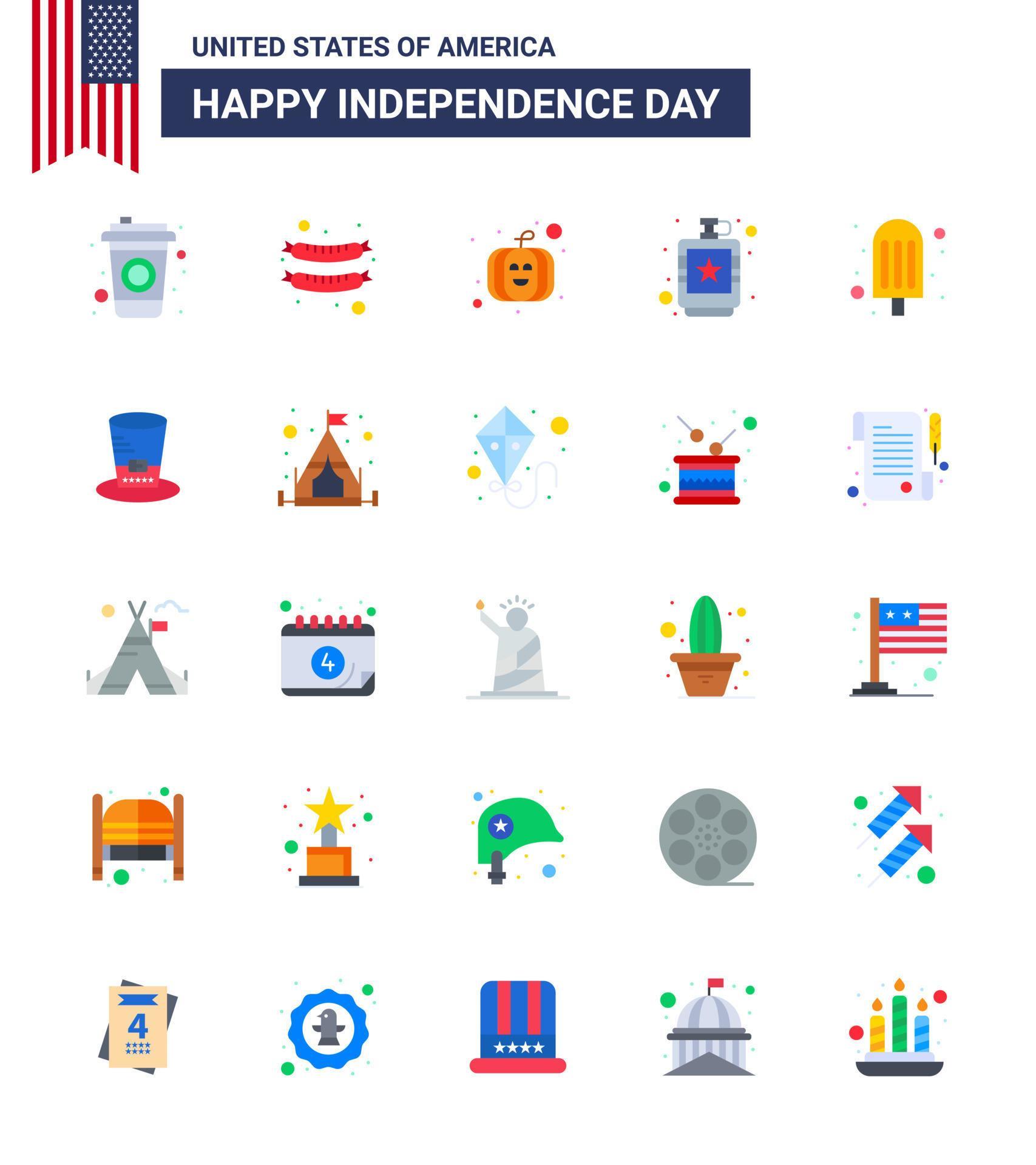 25 Flat Signs for USA Independence Day day food usa festival cream hip