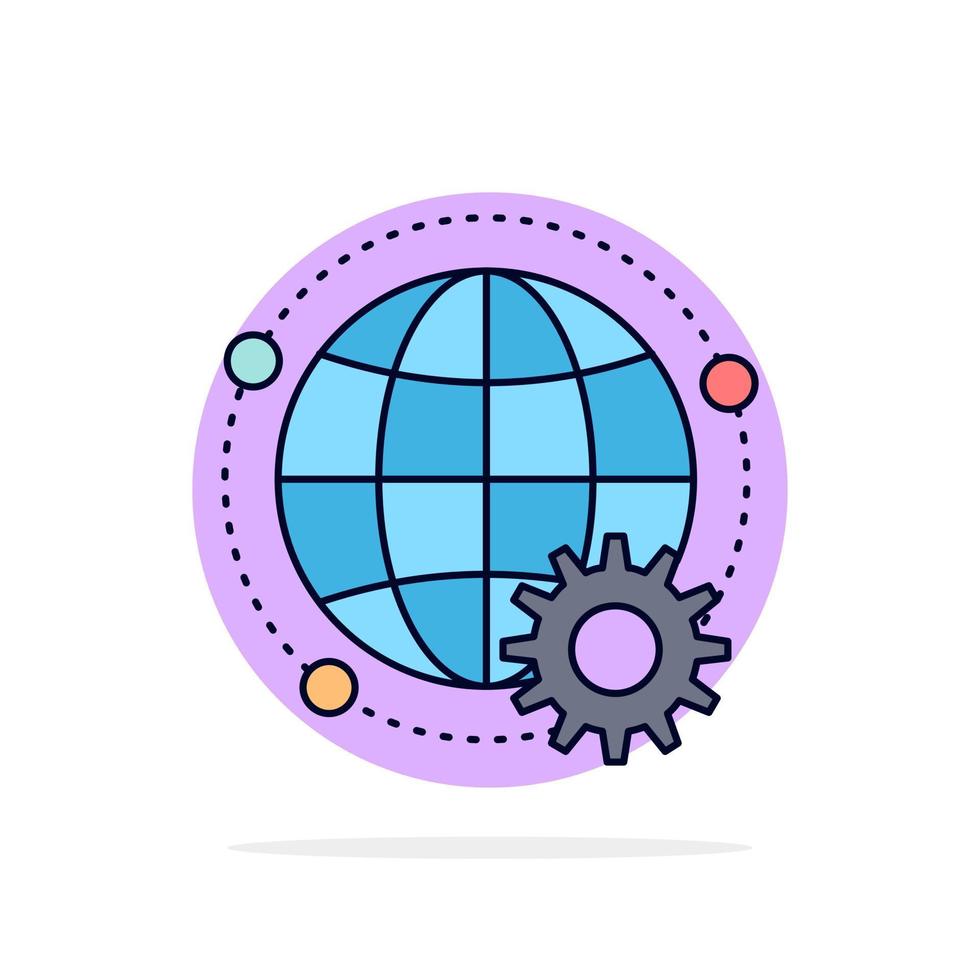 connected online world globe multiplayer Flat Color Icon Vector