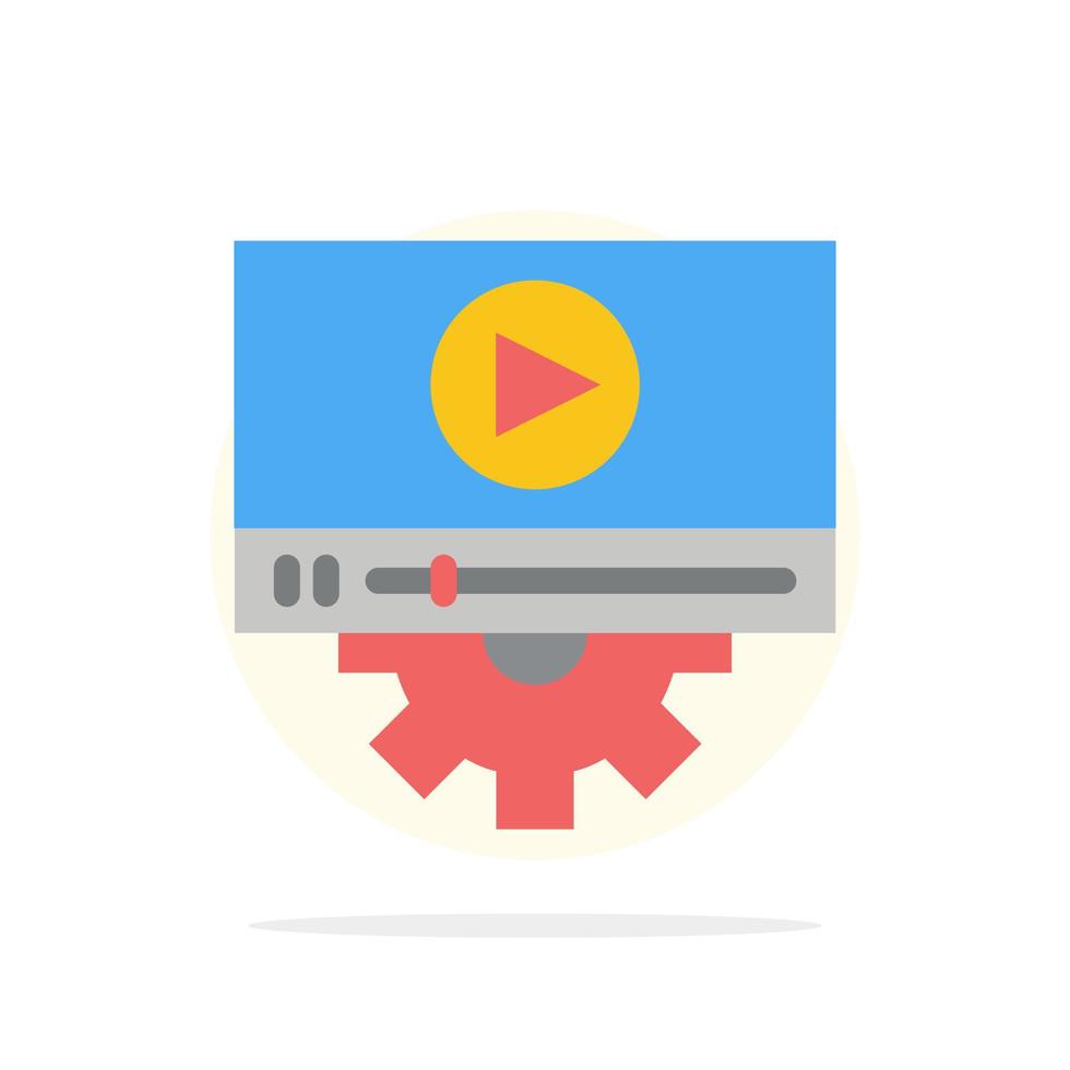Video Play Setting Design Abstract Circle Background Flat color Icon vector
