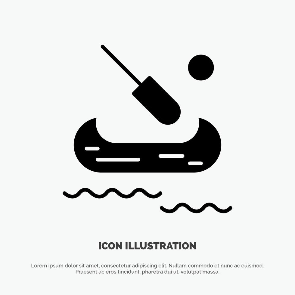 Boat Kayak Canada solid Glyph Icon vector