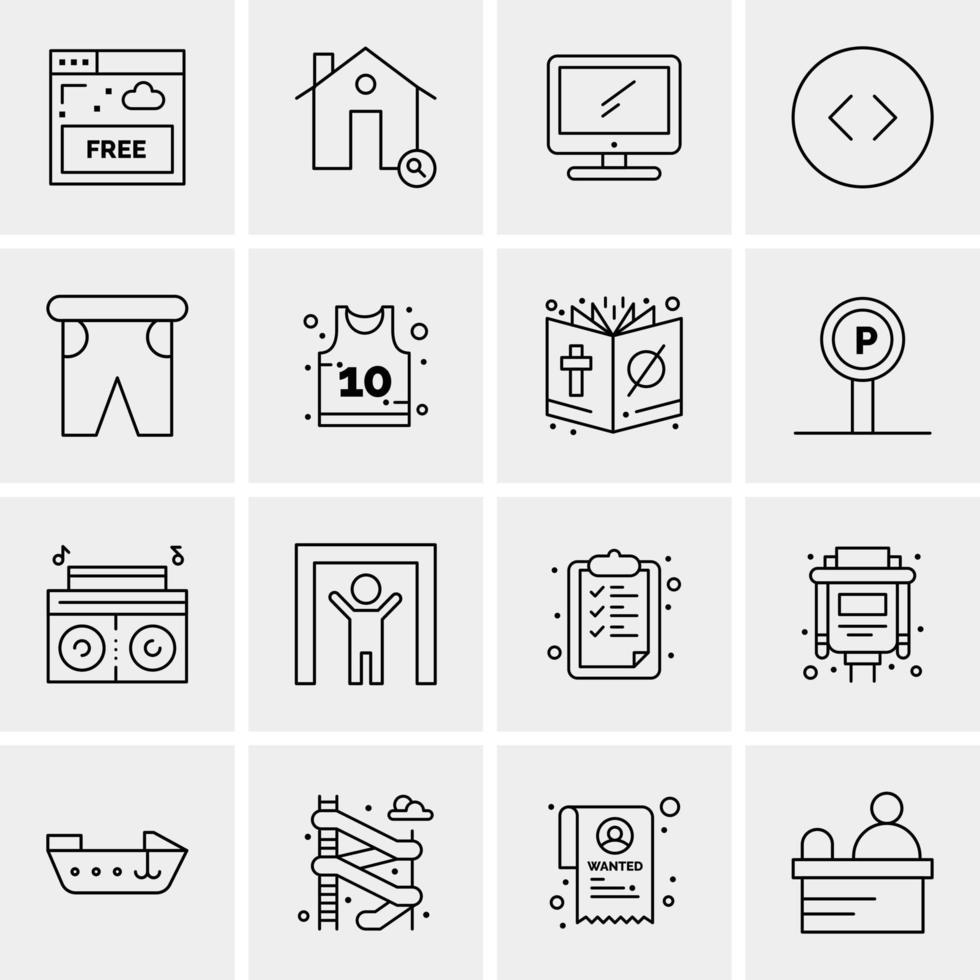 16 Universal Business Icons Vector Creative Icon Illustration to use in web and Mobile Related project