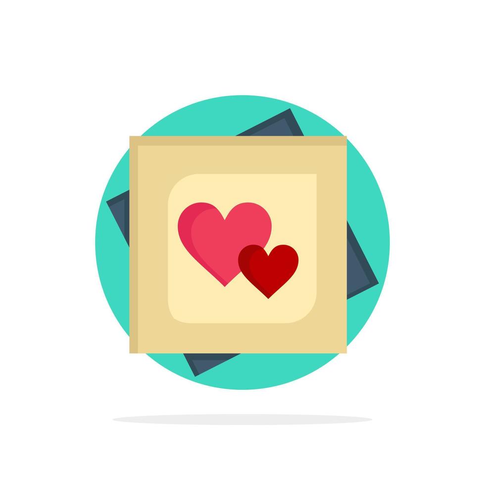 Card Heart Love Marriage Card Proposal Abstract Circle Background Flat color Icon vector