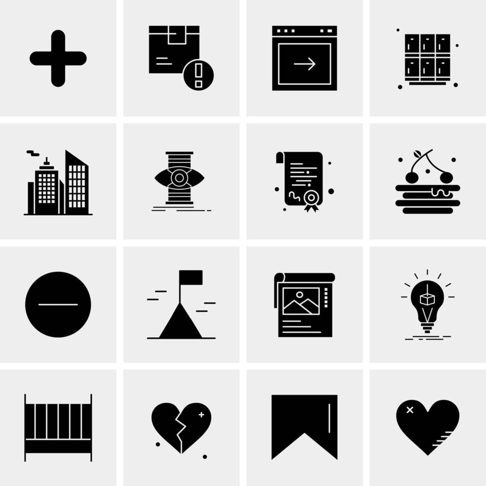 16 iconos de negocios universales vector ilustración de icono creativo para usar en proyectos relacionados con la web y dispositivos móviles