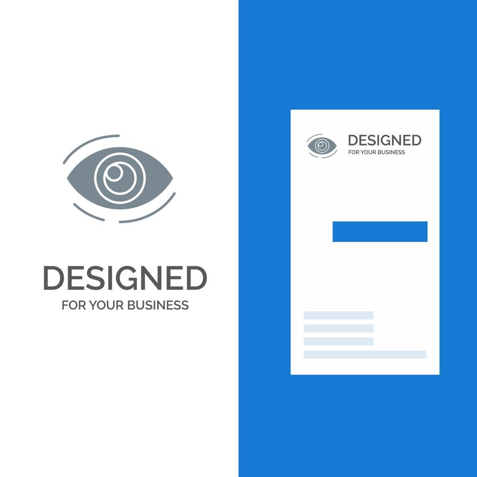 Eye Find Look Looking Search See View Grey Logo Design and Business Card Template vector