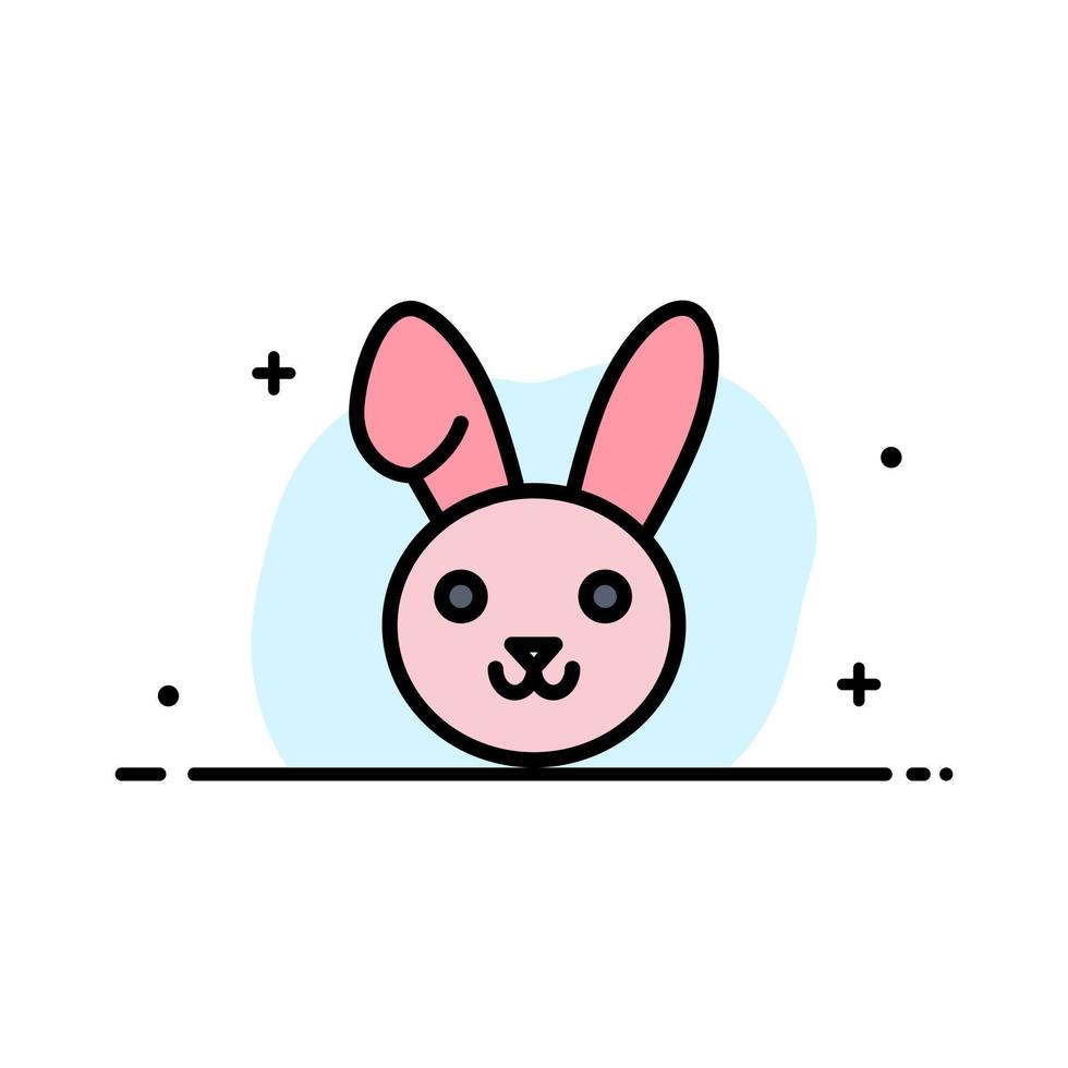 Bunny Easter Rabbit  Business Flat Line Filled Icon Vector Banner Template