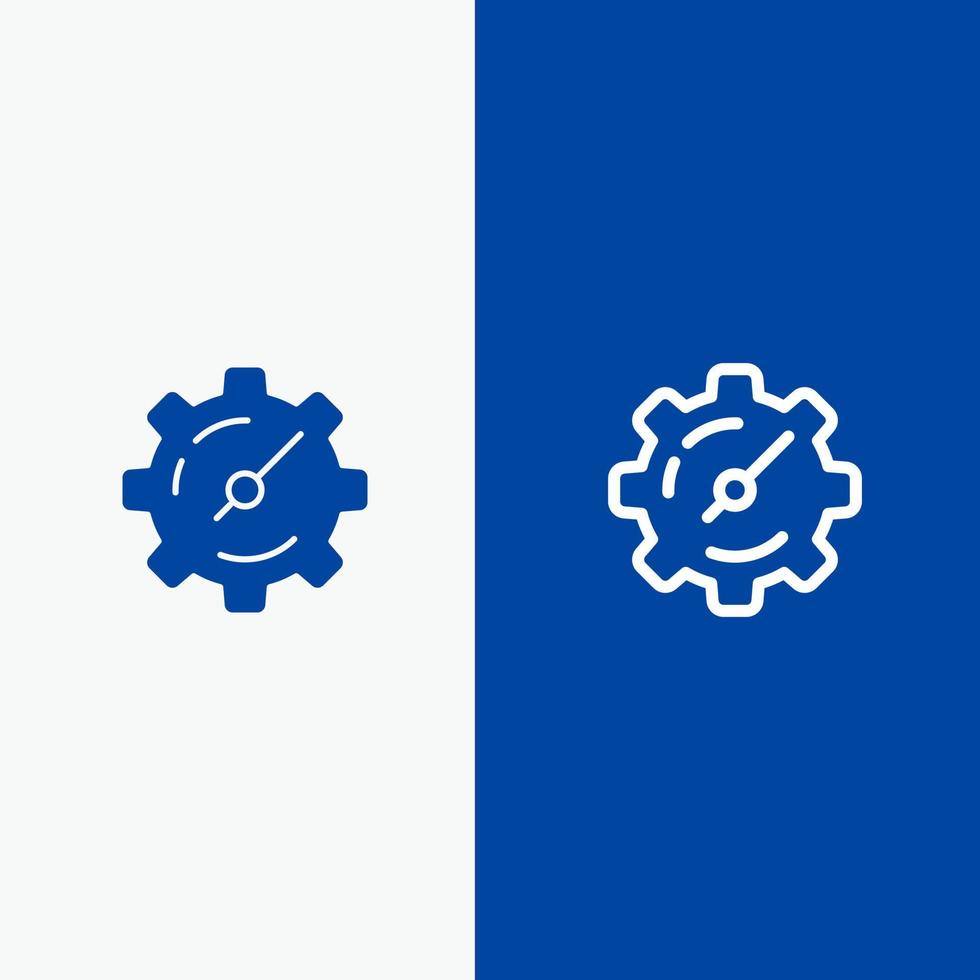 Gear Setting Timer Line and Glyph Solid icon Blue banner Line and Glyph Solid icon Blue banner vector