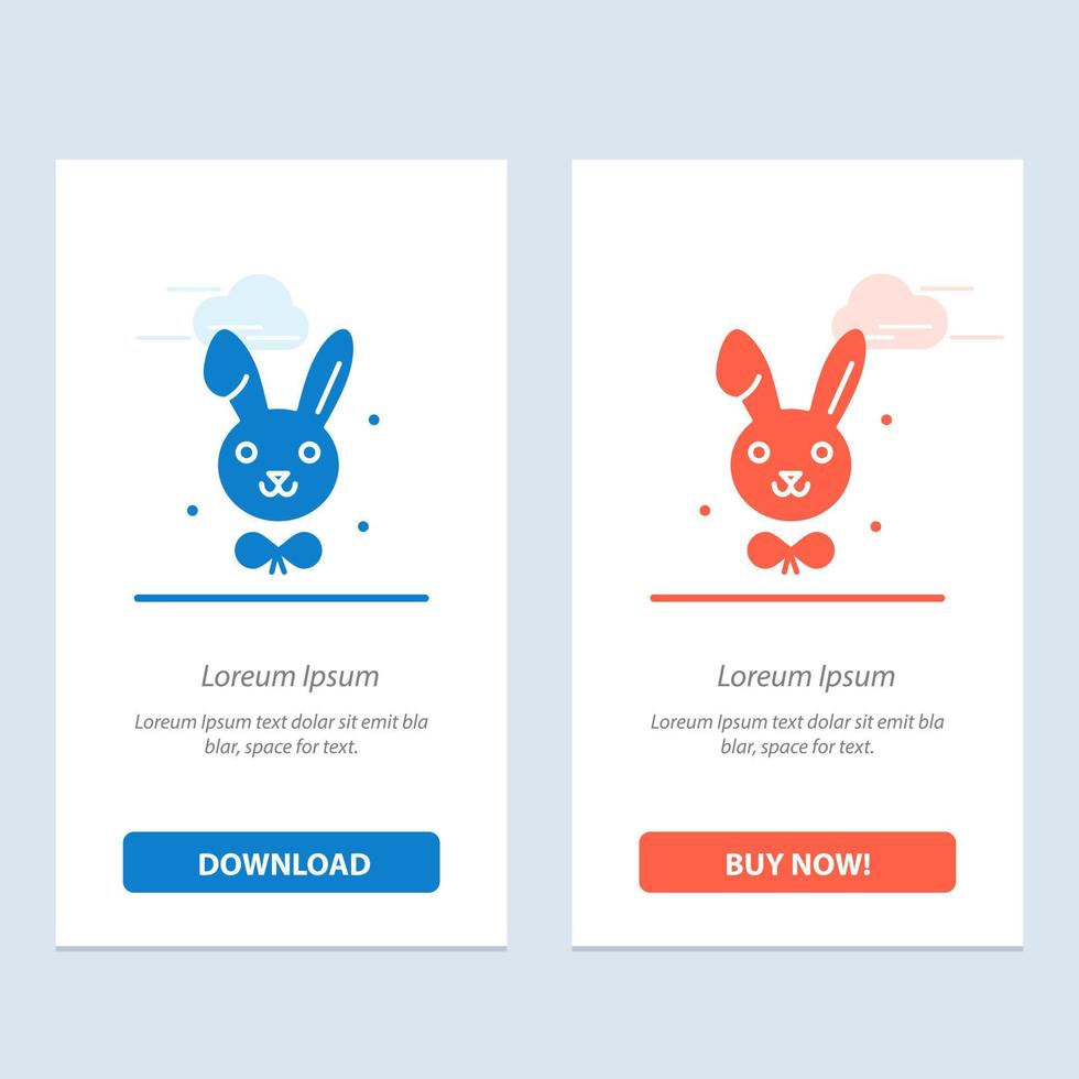 Bunny Easter Rabbit  Blue and Red Download and Buy Now web Widget Card Template vector