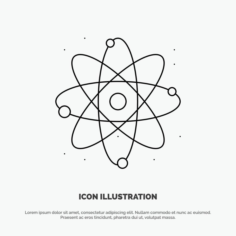 Atom Energy Power Lab Line Icon Vector