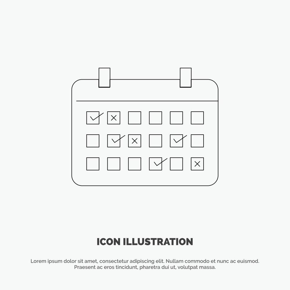 Calendar Date Month Year Time Line Icon Vector