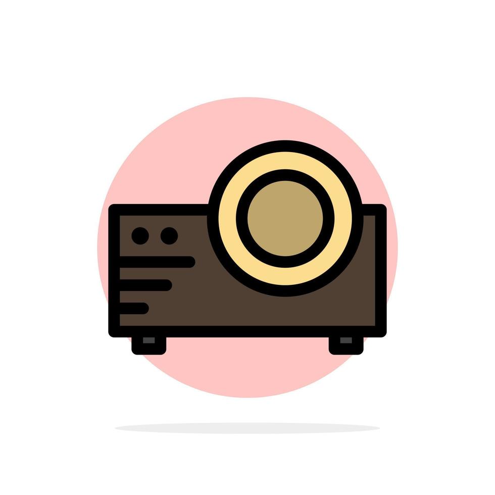 Projector Film Movie Multi Media Abstract Circle Background Flat color Icon vector