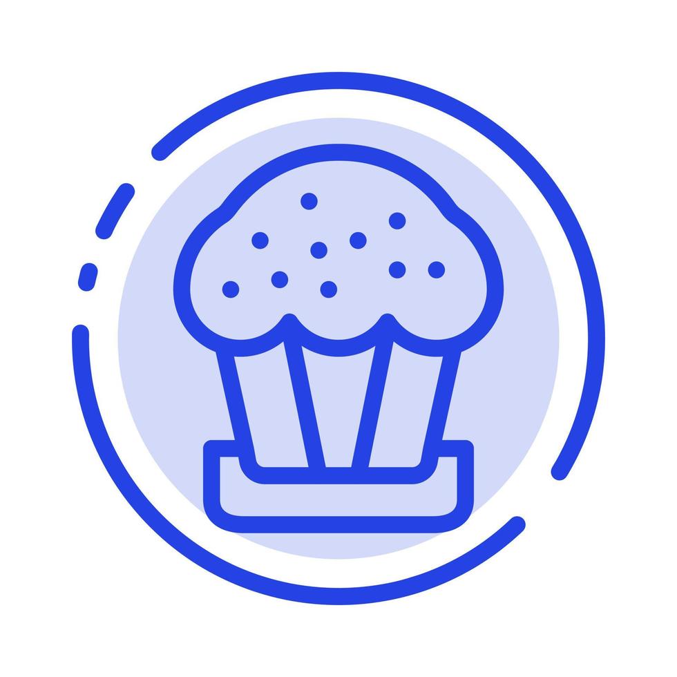 Cake Cup Food Easter Blue Dotted Line Line Icon vector