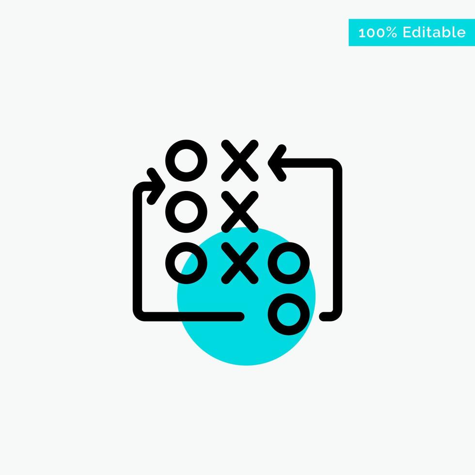 Game Move Strategy Tactic Tactical turquoise highlight circle point Vector icon