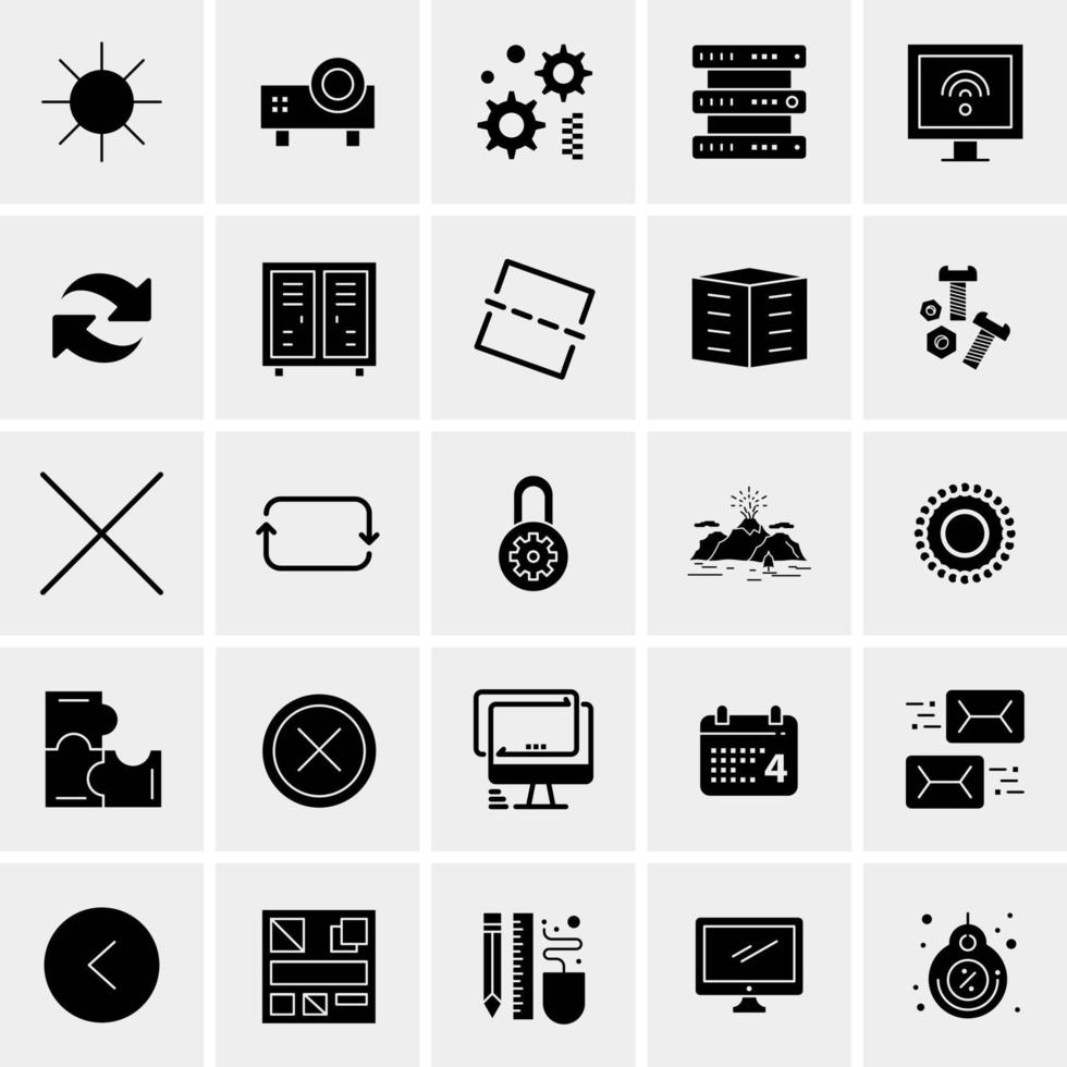 25 iconos de negocios universales vector ilustración de icono creativo para usar en proyectos relacionados con la web y dispositivos móviles