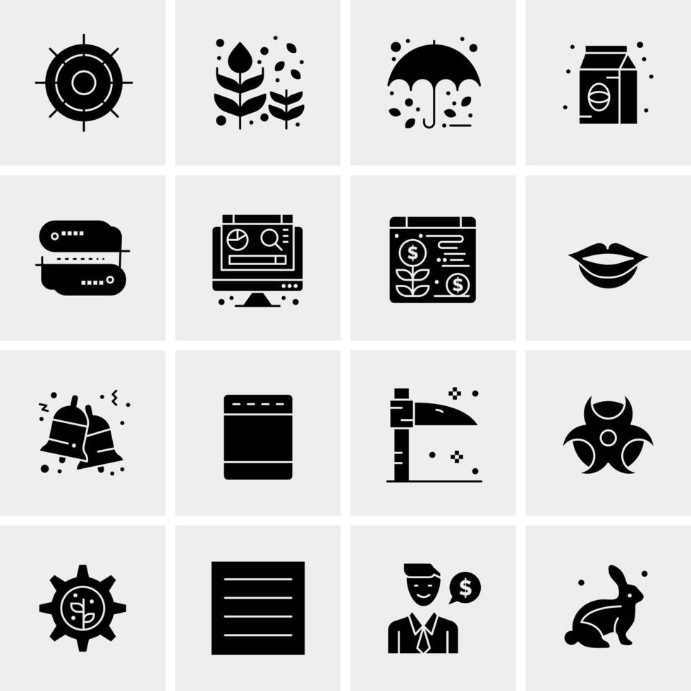 16 iconos de negocios universales vector ilustración de icono creativo para usar en proyectos relacionados con la web y dispositivos móviles