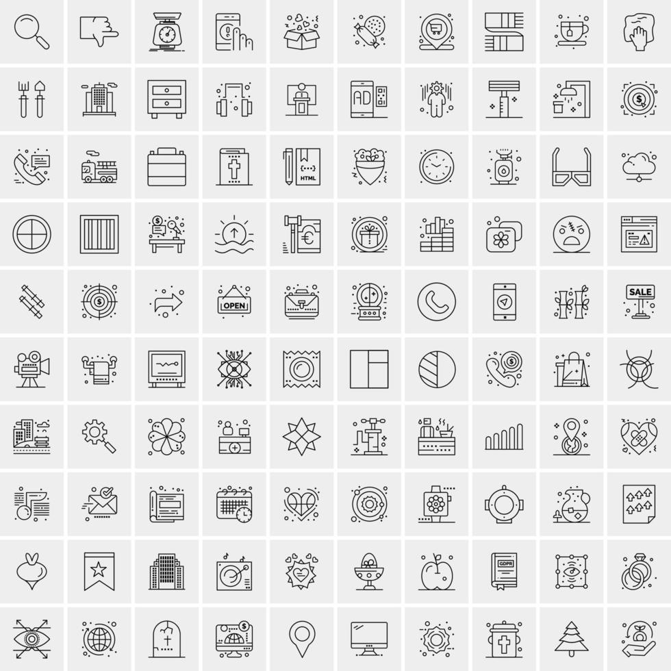 100 Business Icons for web and Print Material vector