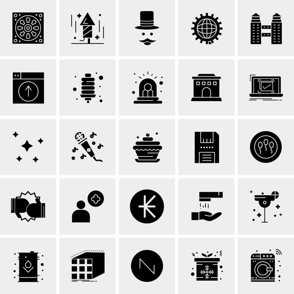 25 iconos de negocios universales vector ilustración de icono creativo para usar en proyectos relacionados con la web y dispositivos móviles