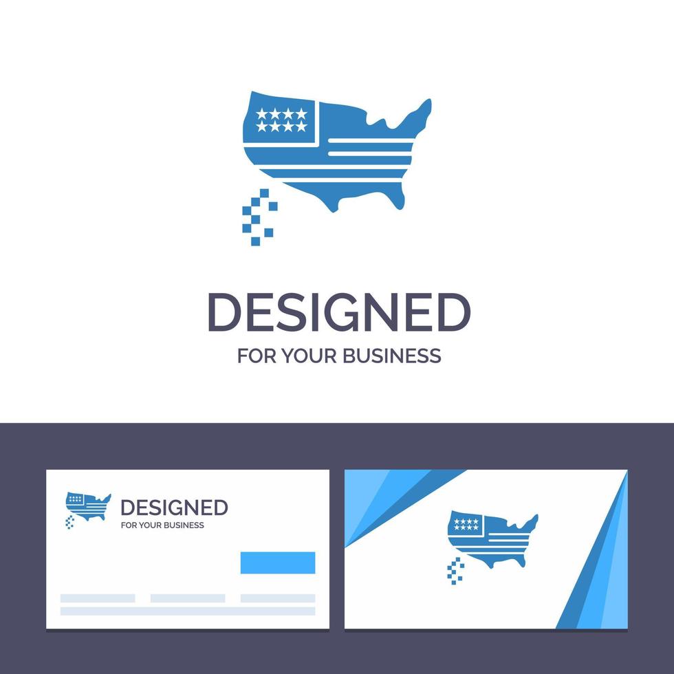 Creative Business Card and Logo template American Map Thanksgiving Usa Vector Illustration