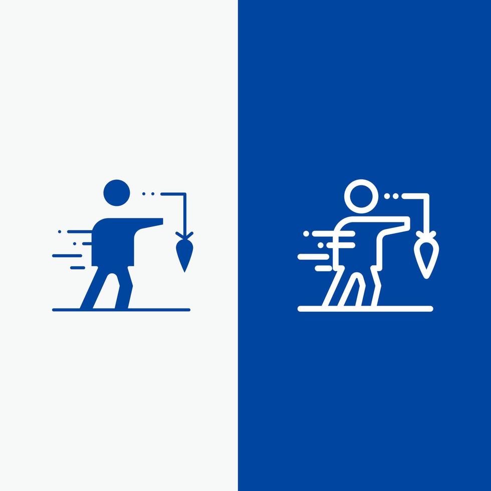 Aspiration Business Extrinsic False Goal Line and Glyph Solid icon Blue banner Line and Glyph Solid icon Blue banner vector