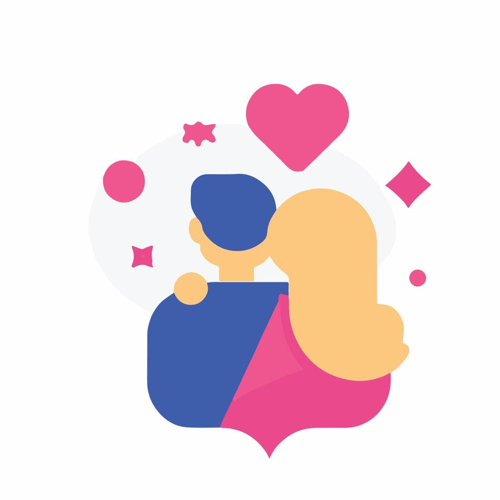 couples in love illustration in flat cartoon icon style vector