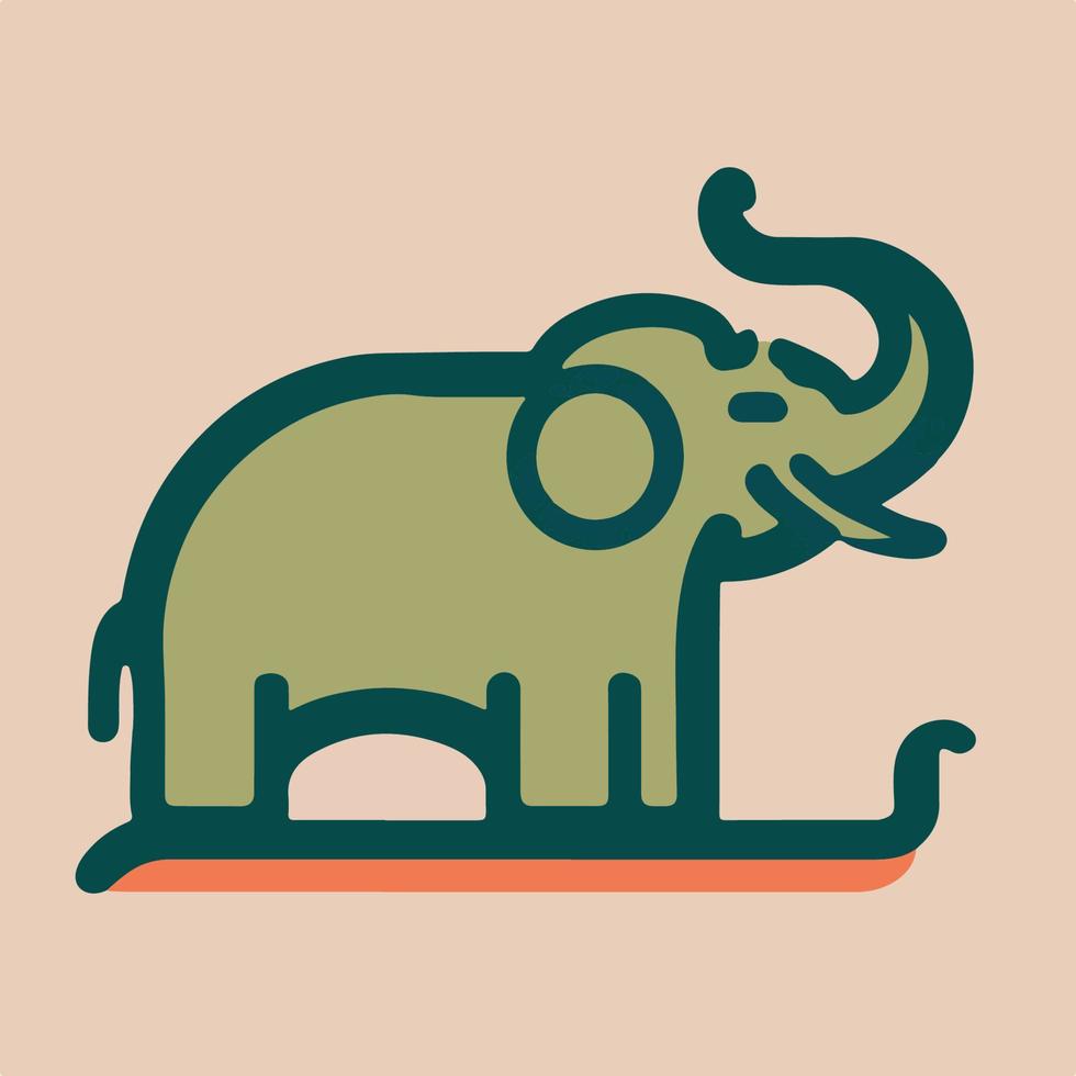 vintage animal illustration icon vector