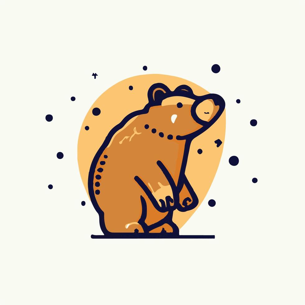 vintage animal illustration icon vector