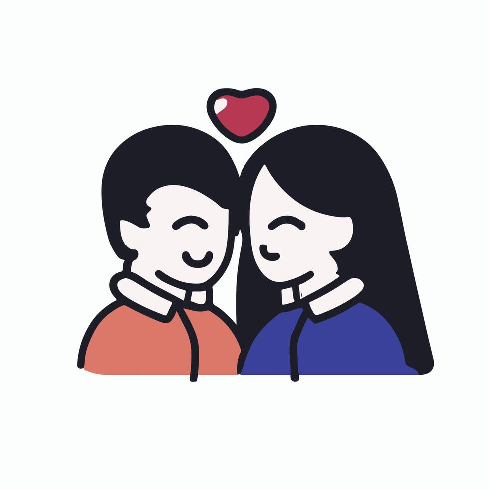 couples in love illustration in flat cartoon icon style vector