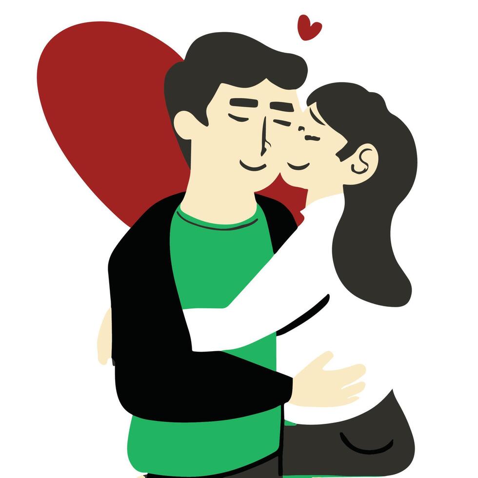 parejas enamoradas ilustración en estilo de icono de dibujos animados plana vector