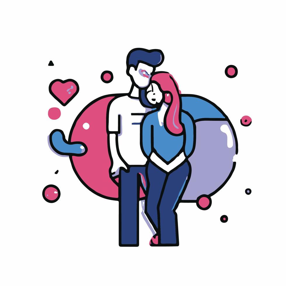 couples in love illustration in flat cartoon icon style 19131279 Vector ...