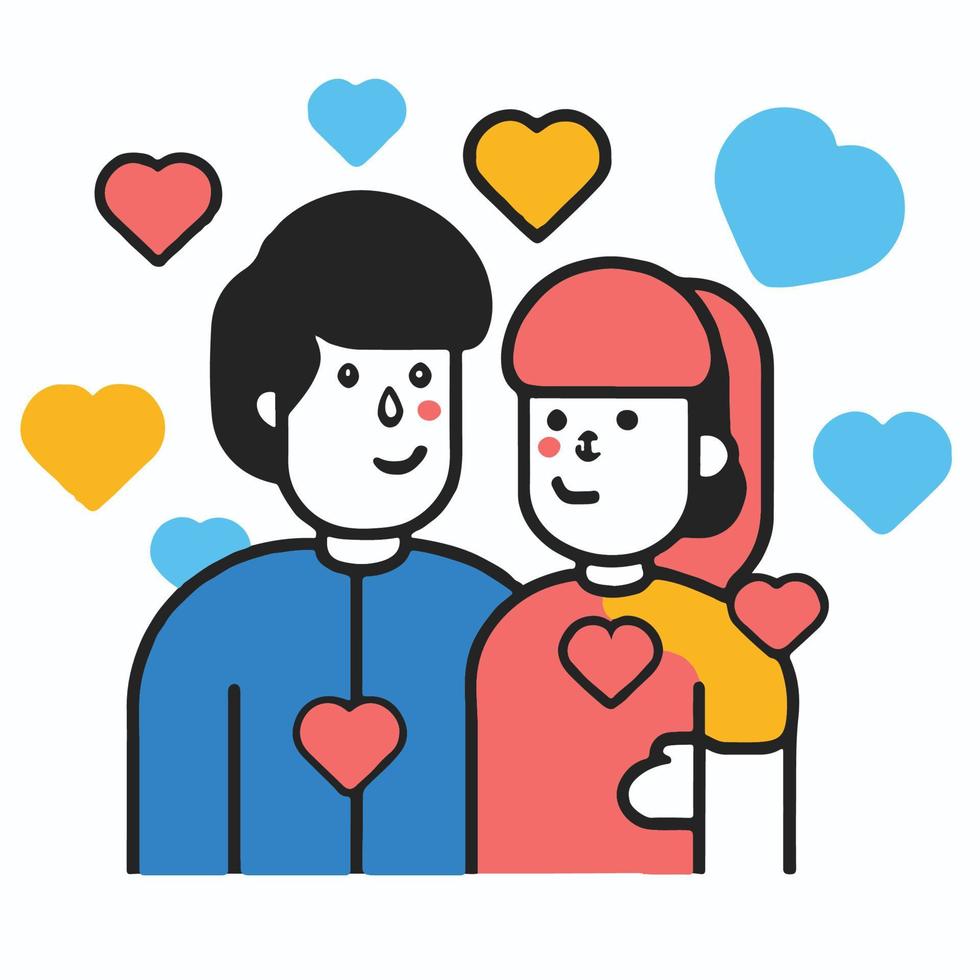 parejas enamoradas ilustración en estilo de icono de dibujos animados plana  19131285 Vector en Vecteezy