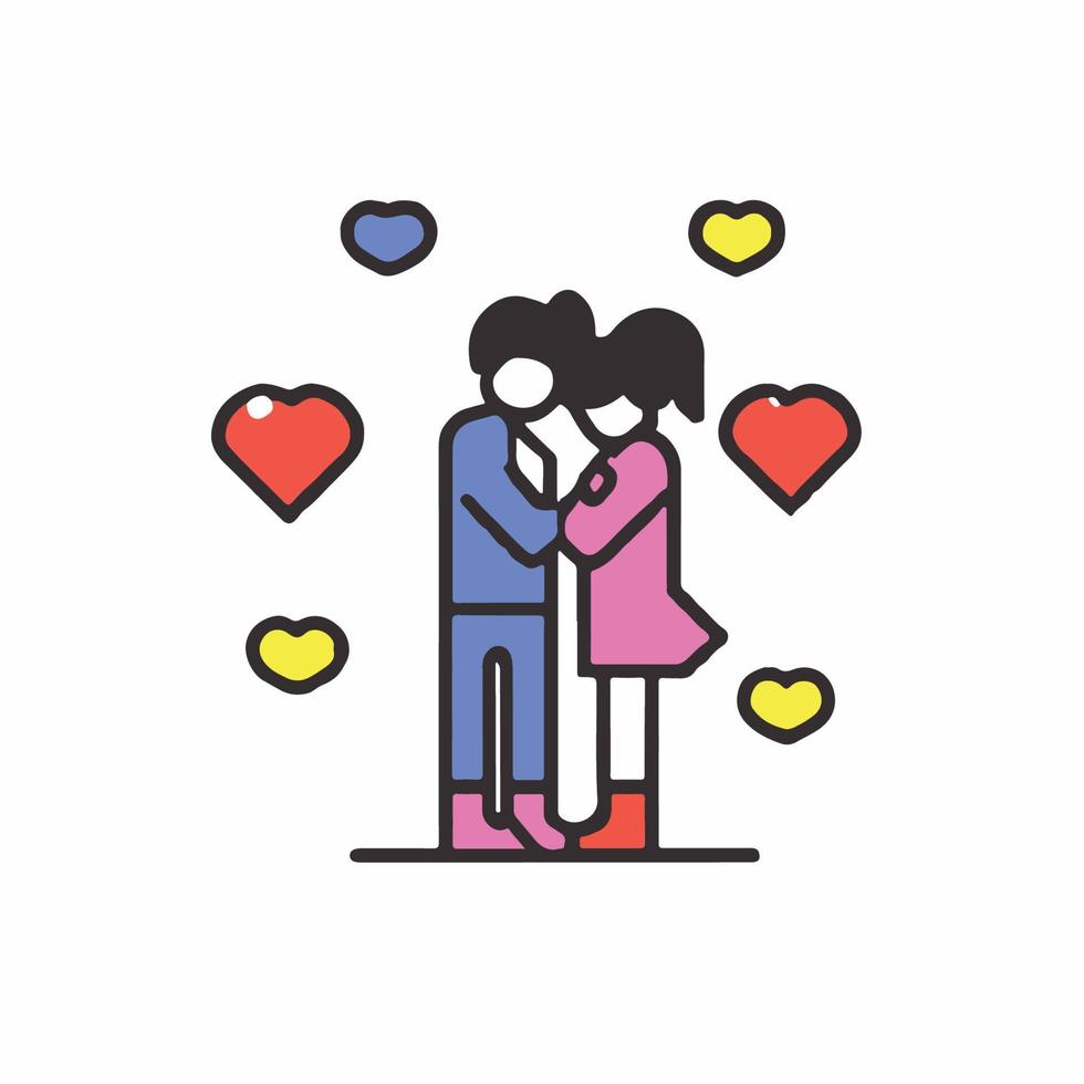 parejas enamoradas ilustración en estilo de icono de dibujos animados plana  19131467 Vector en Vecteezy