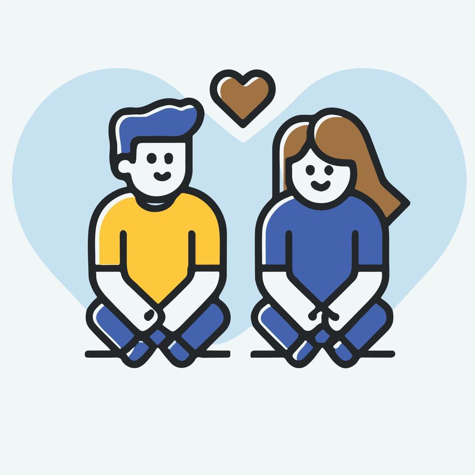 parejas enamoradas ilustración en estilo de icono de dibujos animados plana  19131794 Vector en Vecteezy