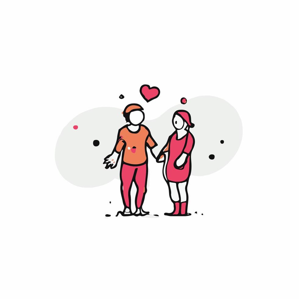 parejas enamoradas ilustración en estilo de icono de dibujos animados plana vector