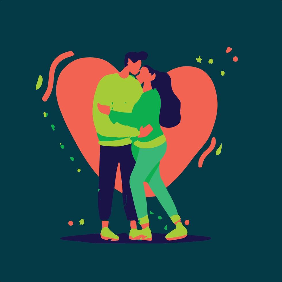 parejas enamoradas ilustración en estilo de icono de dibujos animados plana vector