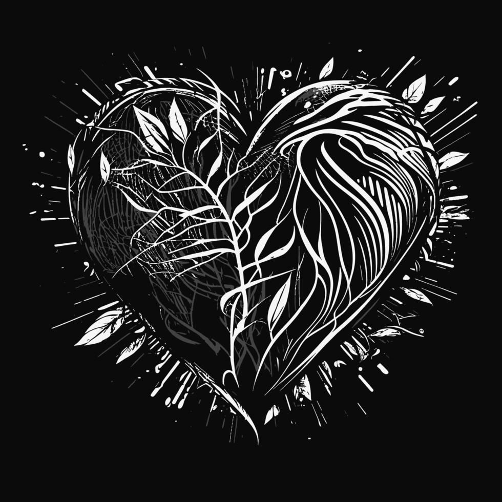Heart Hand drawn heart icon sign - Brush drawing calligraphy heart black heart symbol - Heart cartoon vector illustration
