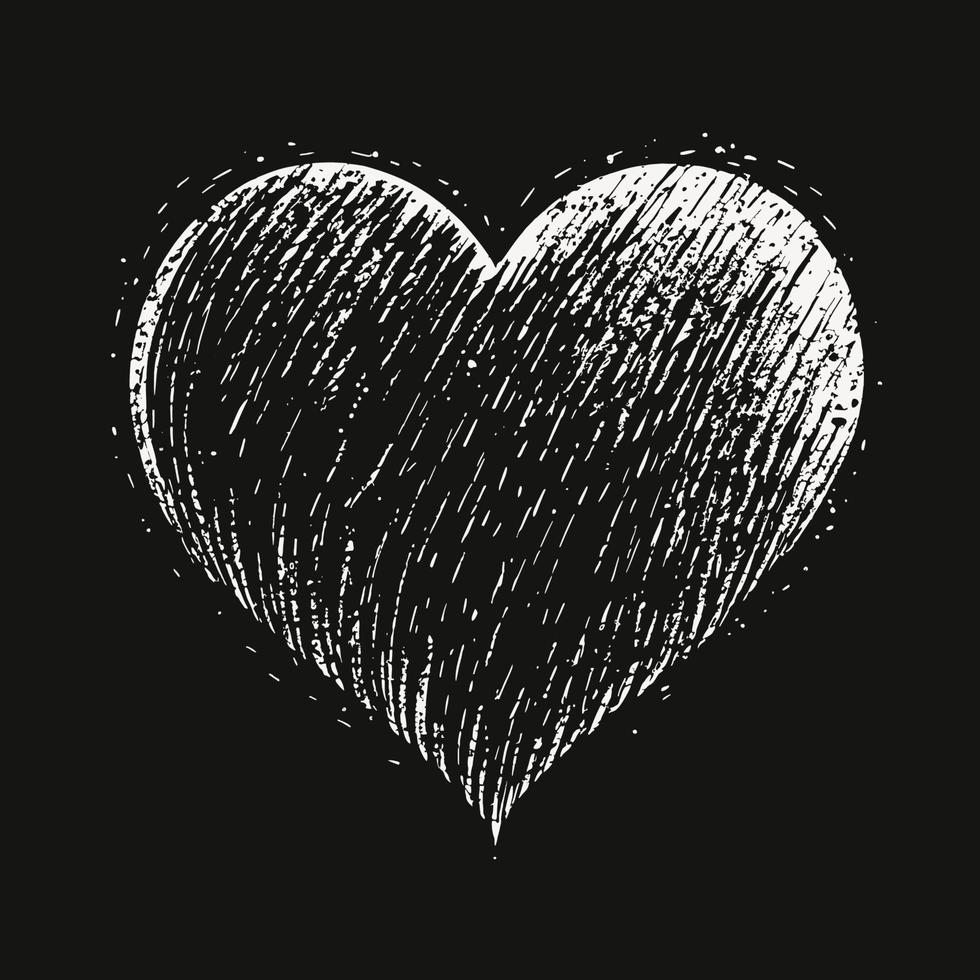 Heart Hand drawn heart icon sign - Brush drawing calligraphy heart black heart symbol - Heart cartoon vector illustration